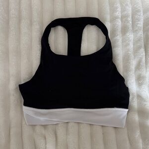 Athleta Black and White Girls Sports Bra